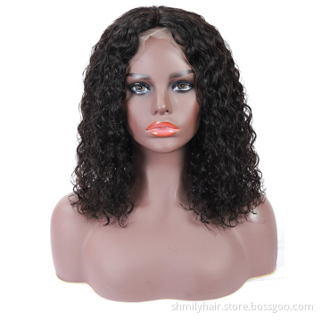 Mink Brazilian Real Virgin Hair Short Size 6 Inch 8 Inch 10 Inch Bob Cut Wig Wholesale Human Hair Lace Closure Curly Bob Wig